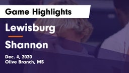 Lewisburg  vs Shannon Game Highlights - Dec. 4, 2020