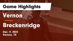 Vernon  vs Breckenridge  Game Highlights - Dec. 9, 2022