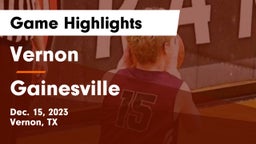 Vernon  vs Gainesville  Game Highlights - Dec. 15, 2023