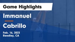Immanuel  vs Cabrillo  Game Highlights - Feb. 16, 2023