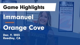 Immanuel  vs Orange Cove  Game Highlights - Dec. 9, 2023
