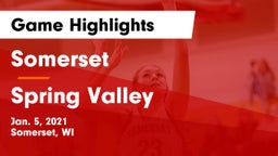 Somerset  vs Spring Valley  Game Highlights - Jan. 5, 2021