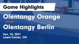 Olentangy Orange  vs Olentangy Berlin  Game Highlights - Jan. 18, 2021