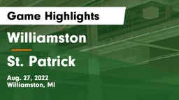 Williamston  vs St. Patrick  Game Highlights - Aug. 27, 2022