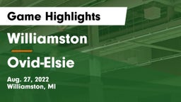 Williamston  vs Ovid-Elsie  Game Highlights - Aug. 27, 2022