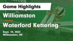 Williamston  vs Waterford Kettering Game Highlights - Sept. 10, 2022