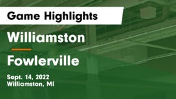 Williamston  vs Fowlerville Game Highlights - Sept. 14, 2022