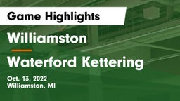 Williamston  vs Waterford Kettering Game Highlights - Oct. 13, 2022