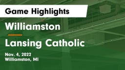 Williamston  vs Lansing Catholic  Game Highlights - Nov. 4, 2022