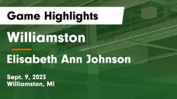Williamston  vs Elisabeth Ann Johnson  Game Highlights - Sept. 9, 2023