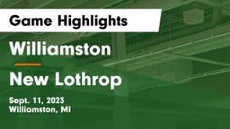 Williamston  vs New Lothrop  Game Highlights - Sept. 11, 2023