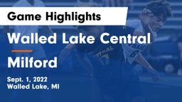 Walled Lake Central  vs Milford  Game Highlights - Sept. 1, 2022