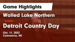 Walled Lake Northern  vs Detroit Country Day Game Highlights - Oct. 11, 2022