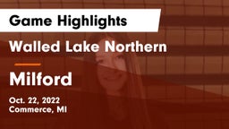 Walled Lake Northern  vs Milford Game Highlights - Oct. 22, 2022