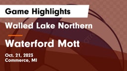 Walled Lake Northern  vs Waterford Mott Game Highlights - Oct. 21, 2023