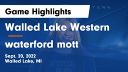 Walled Lake Western  vs waterford mott Game Highlights - Sept. 20, 2022