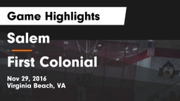 Salem  vs First Colonial  Game Highlights - Nov 29, 2016