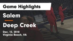 Salem  vs Deep Creek Game Highlights - Dec. 12, 2018