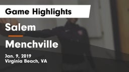 Salem  vs Menchville  Game Highlights - Jan. 9, 2019