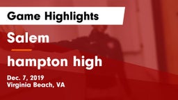 Salem  vs hampton high Game Highlights - Dec. 7, 2019