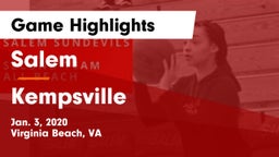 Salem  vs Kempsville  Game Highlights - Jan. 3, 2020