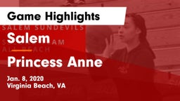 Salem  vs Princess Anne  Game Highlights - Jan. 8, 2020
