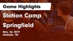Station Camp vs Springfield  Game Highlights - Nov. 26, 2019