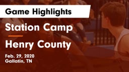 Station Camp vs Henry County  Game Highlights - Feb. 29, 2020