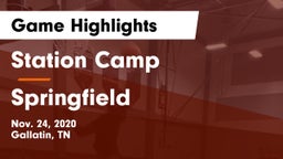 Station Camp vs Springfield  Game Highlights - Nov. 24, 2020