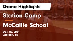 Station Camp  vs McCallie School Game Highlights - Dec. 20, 2021
