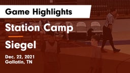 Station Camp  vs Siegel  Game Highlights - Dec. 22, 2021