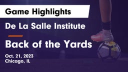 De La Salle Institute vs Back of the Yards Game Highlights - Oct. 21, 2023