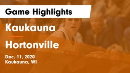 Kaukauna  vs Hortonville  Game Highlights - Dec. 11, 2020