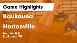 Kaukauna  vs Hortonville  Game Highlights - Dec. 16, 2022