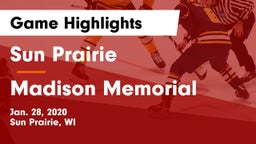Sun Prairie vs Madison Memorial  Game Highlights - Jan. 28, 2020