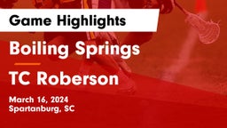 Boiling Springs  vs TC Roberson  Game Highlights - March 16, 2024