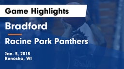 Bradford  vs Racine Park Panthers  Game Highlights - Jan. 5, 2018