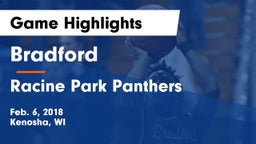 Bradford  vs Racine Park Panthers  Game Highlights - Feb. 6, 2018