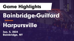 Bainbridge-Guilford  vs Harpursville  Game Highlights - Jan. 5, 2024