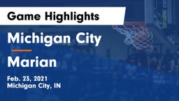 Michigan City  vs Marian  Game Highlights - Feb. 23, 2021