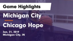 Michigan City  vs Chicago Hope Game Highlights - Jan. 21, 2019