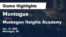 Montague  vs Muskegon Heights Academy Game Highlights - Jan. 13, 2020