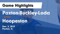 Paxton-Buckley-Loda  vs Hoopeston Game Highlights - Dec. 3, 2019