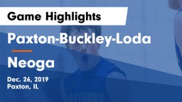 Paxton-Buckley-Loda  vs Neoga  Game Highlights - Dec. 26, 2019