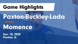Paxton-Buckley-Loda  vs Momence  Game Highlights - Jan. 10, 2020