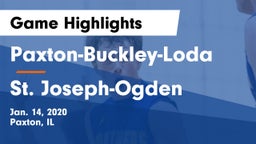 Paxton-Buckley-Loda  vs St. Joseph-Ogden  Game Highlights - Jan. 14, 2020