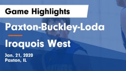 Paxton-Buckley-Loda  vs Iroquois West  Game Highlights - Jan. 21, 2020