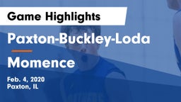 Paxton-Buckley-Loda  vs Momence  Game Highlights - Feb. 4, 2020