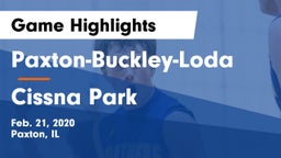 Paxton-Buckley-Loda  vs Cissna Park  Game Highlights - Feb. 21, 2020