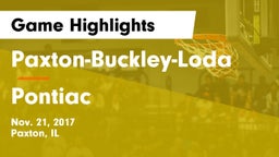 Paxton-Buckley-Loda  vs Pontiac  Game Highlights - Nov. 21, 2017